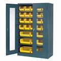 Global Industrial Locking Storage Cabinet Clear Door 48x24x78, 29 YL Bin, 6 Shelf Unassembled 239386